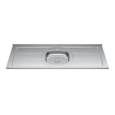 Imagem de Tampo de Pia 160cm Aço Inox com Rebaixe Ghel Plus, Inox