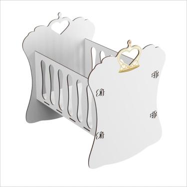 Imagem de Berço Infantil de Boneca Bebê Reborn 52,2 x 55,5 Branco Ofertamo