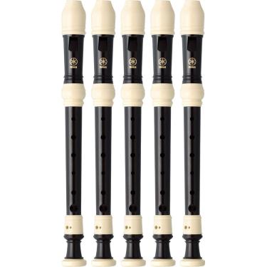 Imagem de Kit 5 Flautas Doce Soprano Barroca Em C YRS-32B Yamaha