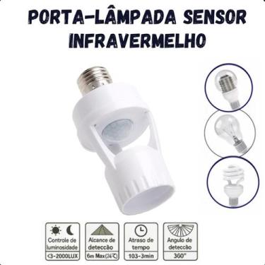 Imagem de Sensor de Presença Soquete E27 com Fotocélula para Iluminação de Ambie