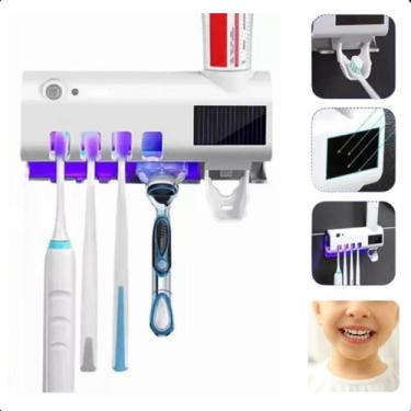 Imagem de Suporte para Escovas de Dentes com LED UV e Dispensador Automático  Pr
