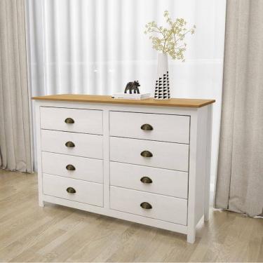 Imagem de Cômoda Madeira Maciça 8 Gavetas Quarto Closet Boho Rústico