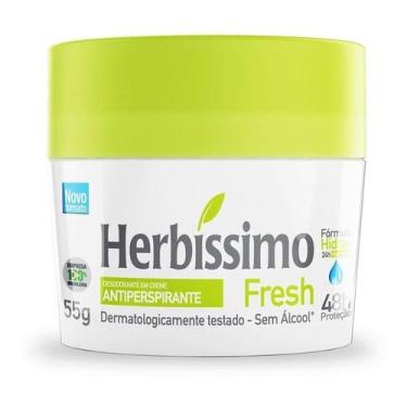 Imagem de Kit c/ 4 Desodorante Em Creme Herbissimo 55g Fresh Unissex - Herbíssim
