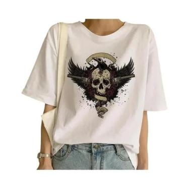 Imagem de Camiseta Feminina Guns N' Roses - Branca - Estilo Punk Rock, BR-M, Um
