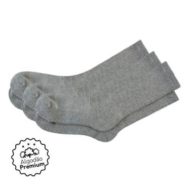 Imagem de Kit com 3 Pares Meias Cano Alto Algodão Mescla - Zee Rucci, 39-43