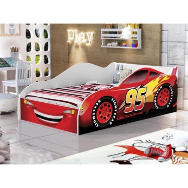 Imagem de Cama Carro Solteiro Vermelha Criança Carros 95 Relâmpago McQueen - Any