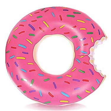 Imagem de DMAR Boia flutuante de piscina para adultos, rosquinha, inflável, donut, tubo de donut, rosquinha, boia de piscina, anel de natação para praia, piscina, 104 cm, 1 peça, rosa