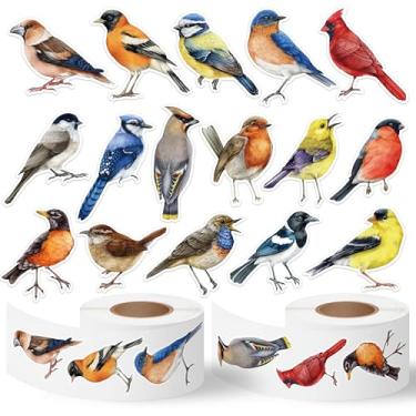 Imagem de CNhoqc Watercolor Bird Sticker Rolls - 1000Pcs Vibrant Watercolor Birds Animal Stickers, Waterproof Vinyl Self-Adhesive Decal for Kids Teens Water Bottle Scrapbook Laptop Skateboard Party Favor Supply