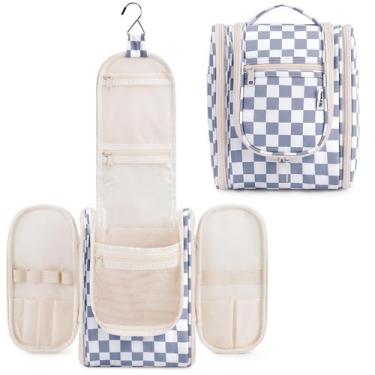 Imagem de Bolsa de higiene pessoal de viagem Narwey Small Checkered para mulhere