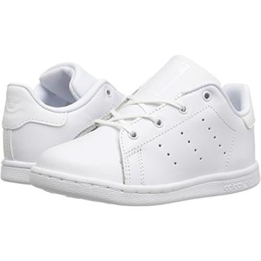 Imagem de adidas Originals Tênis infantil Stan Smith, Core White/Core White, 10 Toddler