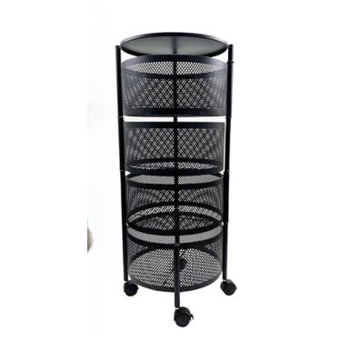 Imagem de Carrinho Organizador GiratóRio Com Gavetas | Organizador Multiuso Com Rodinhas Para Cozinha, Banheiro E EscritóRio(REDONDA)