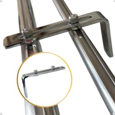 Imagem de Kit Suporte Arona Varão Suiço Duplo Deslizante L Cortina Wave 19 ou 28