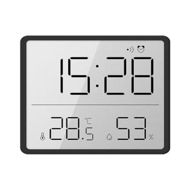 Imagem de EINCORN Relógio de parede digital com visor grande, detecção de umidade de data e temperatura para uso doméstico e escritório operado por bateria