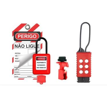 Imagem de Kit Bloqueio Eletricista Nr10 / Garra/Cadeado/Disj/Cartão Id