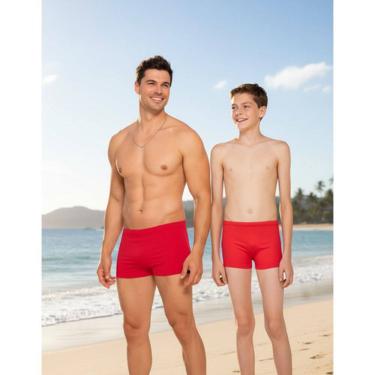 Imagem de Sunga Masculina Boxer Tal Pai Tal Filho Praia Verão Uv50 Pis