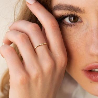 Imagem de Aliança de casamento de 1,5 mm 2 mm para homens e mulheres anel de alto polimento feminino prata/ouro 6-10, Cobre, Sem pedra preciosa