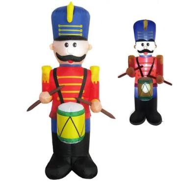 Imagem de Boneco Quebra Nozes Inflavel Natal Natalino Gigante Iluminado Festa Fi