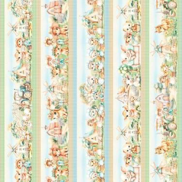 Imagem de Tecido Tricoline Digital Barrado Fazendinha Encantada Baby - 50 x 150 