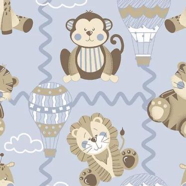 Imagem de Tecido Tricoline Bichinhos Baby Azul - Fuxicos e Fricotes - 50 x 150 c