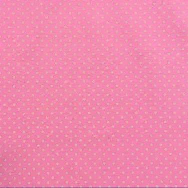 Imagem de Tecido Tricoline Mini Poá Bege Fundo Rosa Chiclete - Peripan - Ideal p