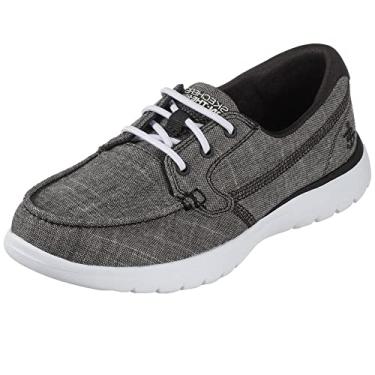 Imagem de Skechers Sapato náutico feminino em movimento Flex-Ashore, Preto/branco, 8