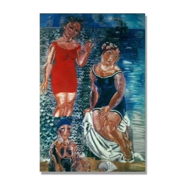 Imagem de Raoul Dufy Prints, (Os três banhistas 2), pôster de viagem vintage, arte impressionista, imagem de arte de parede em tela para decoração de casa. Somente tela 30x45cm-11,8x17,7 pol