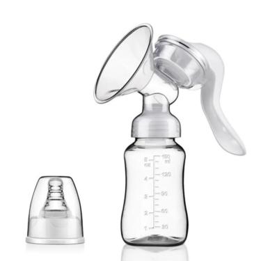 Imagem de Extrator Manual De Leite Materno Portátil Silicone Bpa Free Com Mamadeira 150ml
