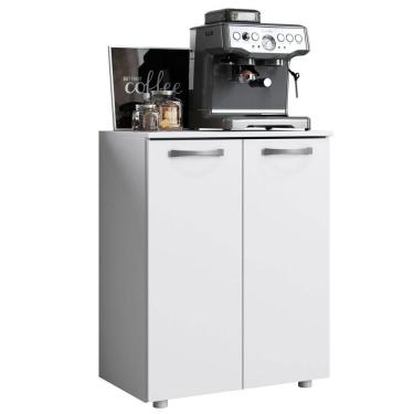 Imagem de Balcão 2 Portas Para Cozinha Com Prateleira Orquídea Branco