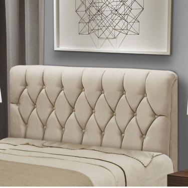 Imagem de Cabeceira Casal 140cm Capitone Istambul Dobuê Bege