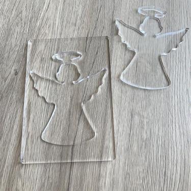 Imagem de Modelos de fresadora de lanterna de Natal, guia de acrílico de 20 cm para escultura em madeira de férias (anjo)