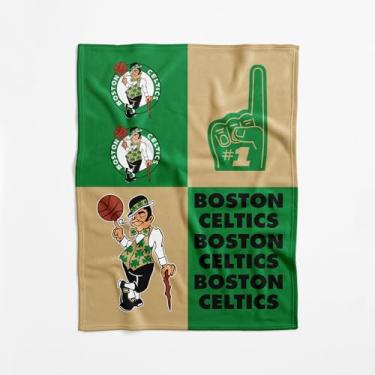 Imagem de Cobertor para bebê NBA Boston Celtics oficialmente licenciado, 101 x 127 cm, poliéster leve e macio, design dominó