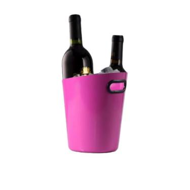 Imagem de Novo balde de gelo inclinado de aço inoxidável, balde de champanhe estilo europeu, balde de gelo bar Ktv, ornamentos decorativos de balde de cerveja doméstico (em pó)