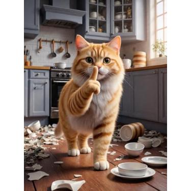 Imagem de Diymood Kits de pintura de arte de diamante 5D DIY para adultos, pintura com diamante arte animal broca completa tela redonda bordado mosaico iniciante casa decoração de parede presente 30 x 40 cm C5