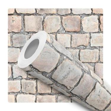 Imagem de Papel De Parede Adesivo Lavável Pedra Rustica Efeito 3d Portuguesa  - 