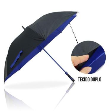 Imagem de Guarda Chuva Automático Preto Tecido Duplo Grande Reforçado - FP Eletr