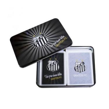 Imagem de Baralho Na Lata 2 Jogos De Cartas Oficial Santos - taimes