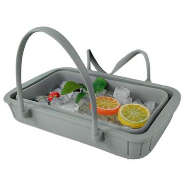Imagem de Baldes de gelo para festas | Refrigerador de bebida dobrável de silicone com tampa | grande capacidade, suprimentos de festa para piqueniques, piscina, churrasco, reuniões, bar em casa, passeios na