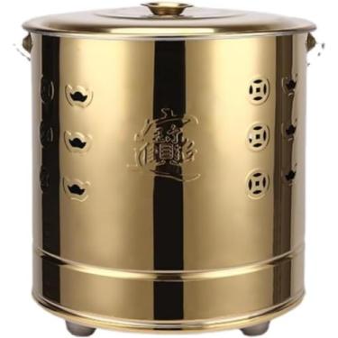 Imagem de Fogão queimado folhas caídas rack de fogo doméstico sem fumaça resistente à corrosão resistente ao calor chaminé de revestimento de tinta sem odor tanque de tambor fogão queimado incinerador de lixo