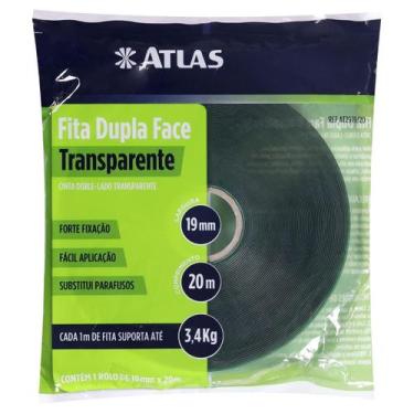 Imagem de Fita Adesiva Dupla Face 19Mmx20M Transparente Forte Fixação - Atlas
