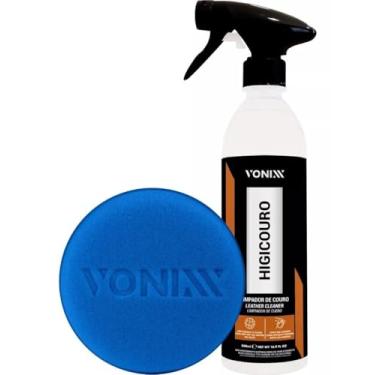 Imagem de Vonixx Kit Higicouro Limpador de Couro 500ML - Espuma Aplicadora Detailer para Bancos de Couro, Sofás e Bolsas