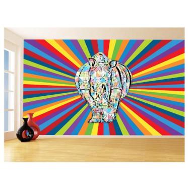 Imagem de Papel De Parede 3D Animais Pop Art Rinoceronte 3,5M Pxa503 - Você Deco