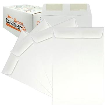 Imagem de Envelope de catálogo 500 Cashier Depot 15 x 23 cm (extremidade aberta), branco premium de 11 kg, aba de chiclete (500 envelopes)