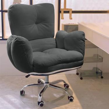 Imagem de LULUMAIC Cadeira de escritório ergonômica bege, cadeira de escritório reclinável de encosto alto com ajuste de encosto, cadeira executiva, sofá preguiçoso, cadeira de computador para casa, cadeira de