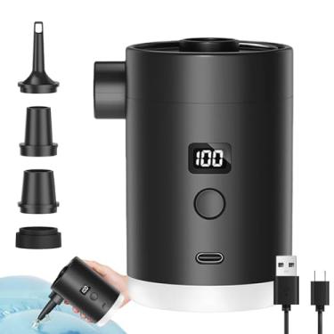 Imagem de Bomba de ar para infláveis, display LED 400 mAh bomba inflável para piscina com luz de acampamento, acessórios compactos para piscina, viagens, uso ao ar livre, casa