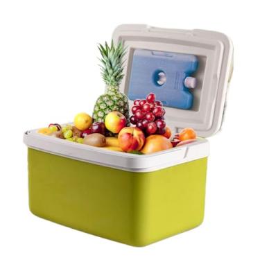 Imagem de Caixa térmica para acampamento – Caixa térmica à prova de vazamento com alça | Recipientes térmicos à prova de vazamento para bebidas e lanches, piquenique, praia, viagem, acampamento, churrasco