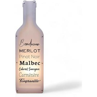 Imagem de Luminária e Quadro Porta Rolhas Wine Time (80cm) | Peça 2 em 1 Decoração Vinho | Abajur Bivolt (110V/220V) para Rolhas | Polietileno e Acrílico | Presente Sommelier