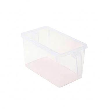 Imagem de Caixa Organizadora Transparente para Geladeira e Despensa, Plástico PET, Empilhável com Alças, Organizador de Alimentos