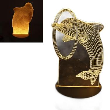 Imagem de Generic Luz Noturna de Cabeceira do Quarto, Fácil Armazenamento, Transmissão de Luz Alta, Durável, Dc5v, 3d, Noturna Inovadora para Quarto (Golfinho)