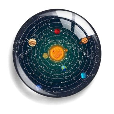 Imagem de 5 peças Oito Planetas Terra Júpiter Lua Tempo Pedra Pedra Pingente de Vidro Chaveiro Ímã Adesivo de Geladeira, Sistema solar, P