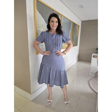 Imagem de Vestido juliana em linho com algodão - VALERIA ALVES, Azul, G